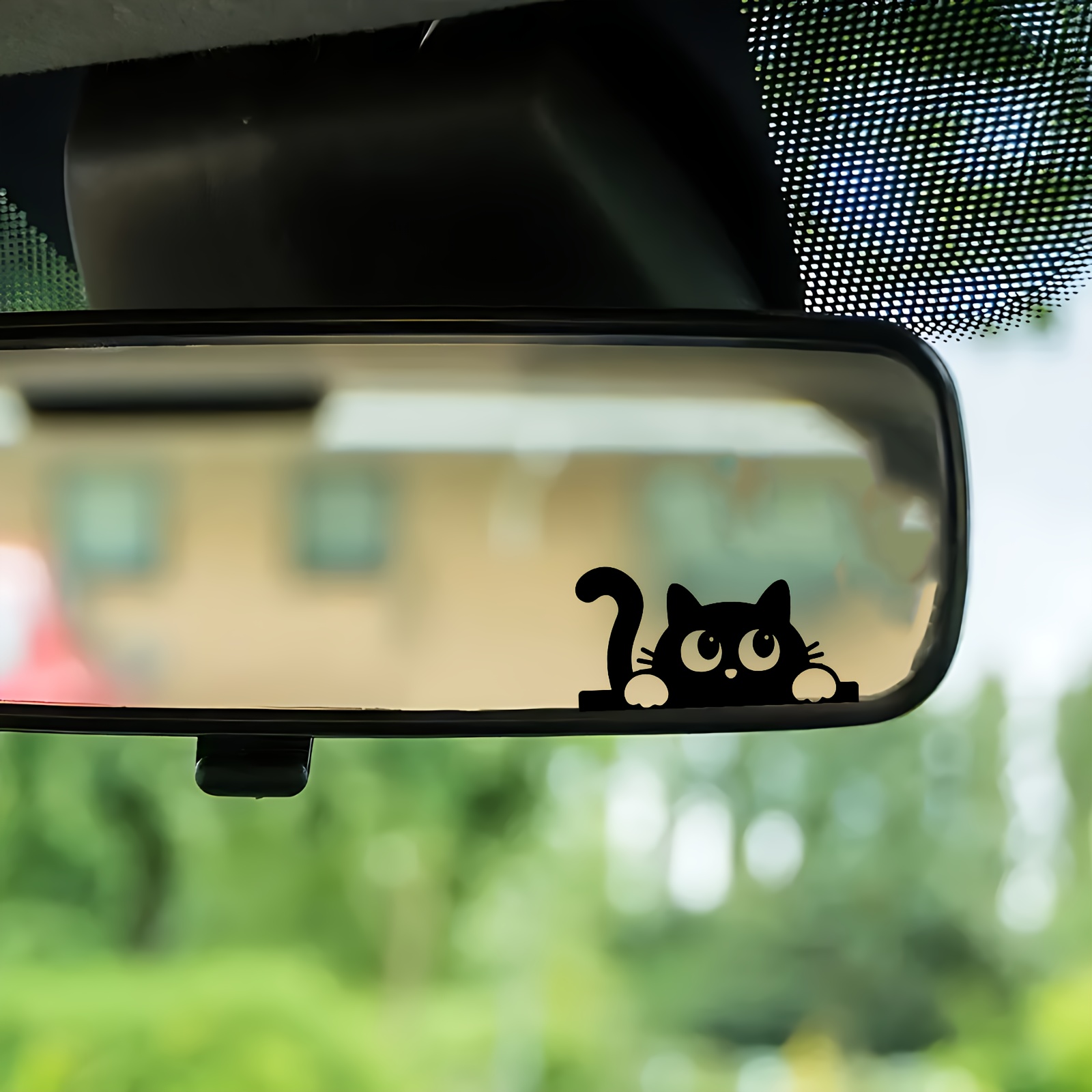 Car Accessories Xmas Gifts - かわいい猫車のバックミラーステッカーサイドウィンドウ面白い子猫デカールクリスマスギフト防水ビニールオートスタイリング外装アクセサリー
