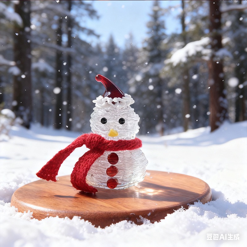 Car Accessories Xmas Gifts - 手作りガラスのクリスマスツリー雪だるまフィギュア、クリエイティブなホリデーギフト、デスクデコレーション、車アクセサリー、カラーグレーズのクリスマスデコレーション