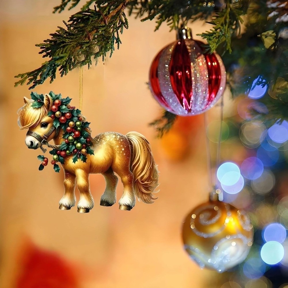 Car Accessories Xmas Gifts - 2D フラットクリスマスハンギングペンダント DIY アクセサリーアクリル車馬ペンダントマルチシーンクリスマスツリーハンギングオーナメントナヴィダード装飾