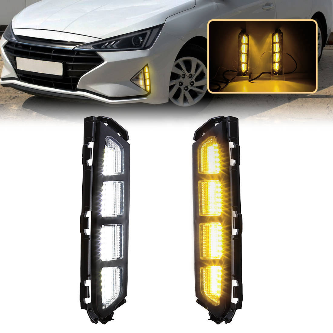 Car Accessories For Road Trip - 2 個 LED フォグランプヒュンダイエラントラ 2019 2020