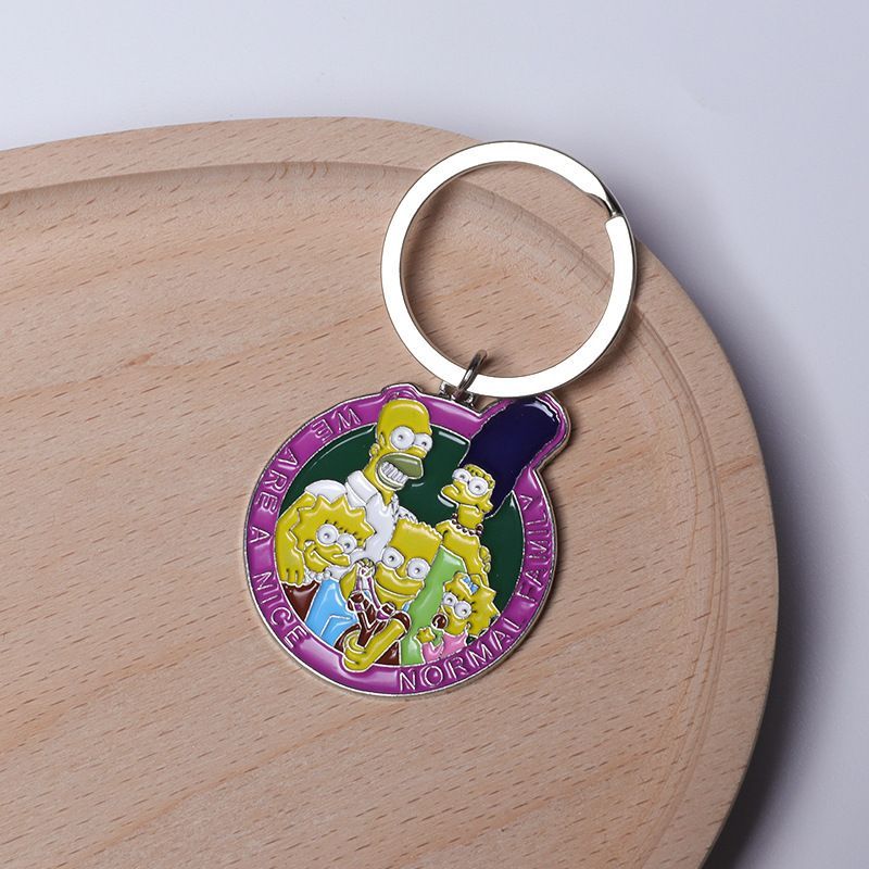 Car Accessories Workshop - シンプソンズアニメキーホルダーかわいいキャラクターペンダントキーリング学生バッグ車のキーアクセサリー装飾ギフト