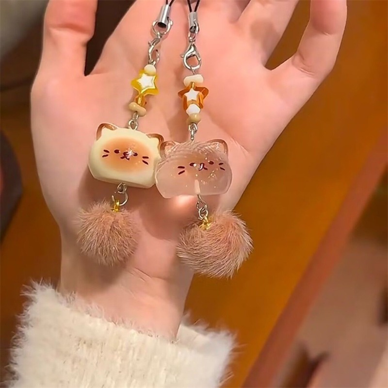 Car Accessories Xmas Gifts - 5 個漫画落書き猫キーチェーンコスプレクリエイティブ人形バッグペンダントかわいい携帯電話車のキーホルダークリスマスアニメーションギフト