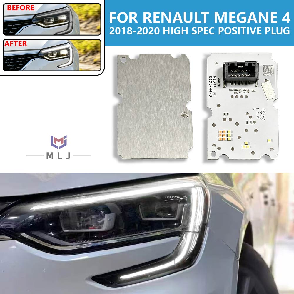 Car Accessories For Road Trip - フェイスリフト版ルノー・メガーヌRS IV 2018-2020用 ハイスペックDRL LEDデイタイムランニングライト LEDボードライト