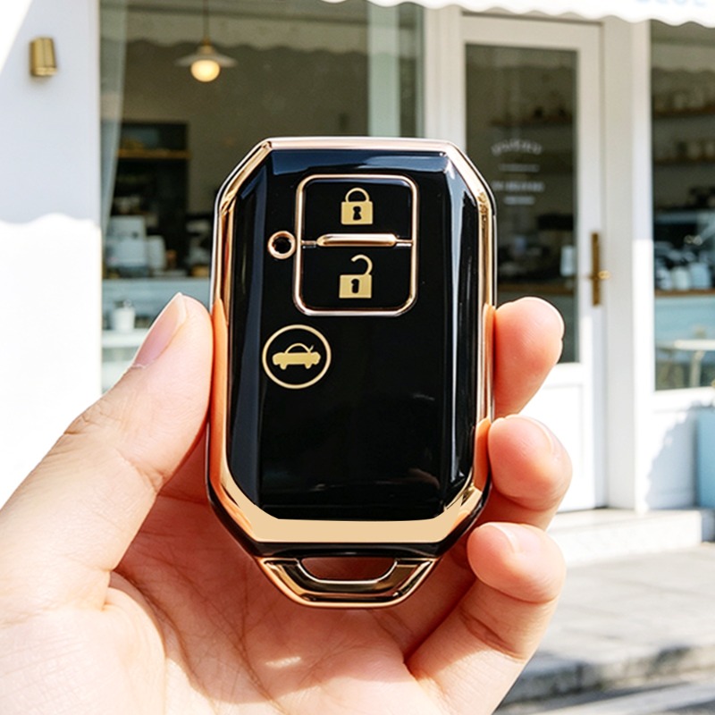 Car Accessories Ertiga - スズキ エルティガ スイフト ワゴンR用 3ボタンTPU製カーリモートキーケースカバー 保護シェルホルダー