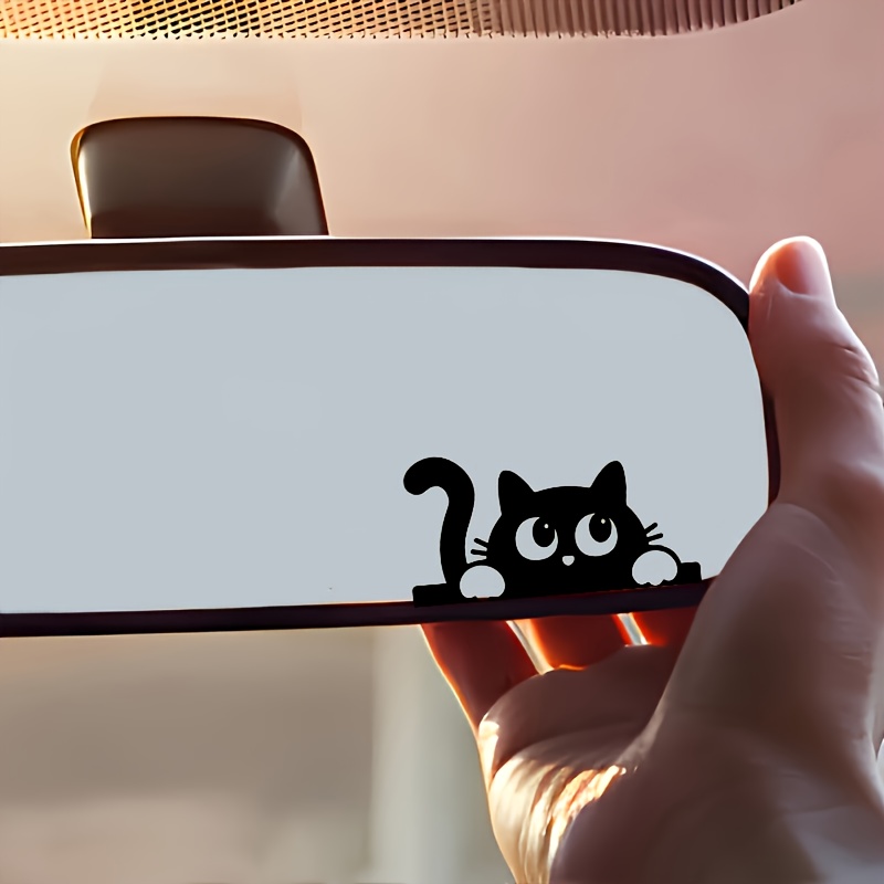 かわいい猫車のバックミラーステッカーサイドウィンドウ面白い子 - Car Accessories Xmas Gifts のレビューと価格