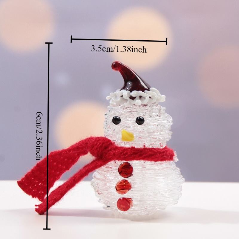 手作りガラスのクリスマスツリー雪だるまフィギュア、クリエイテ - Car Accessories Xmas Gifts のレビューと価格