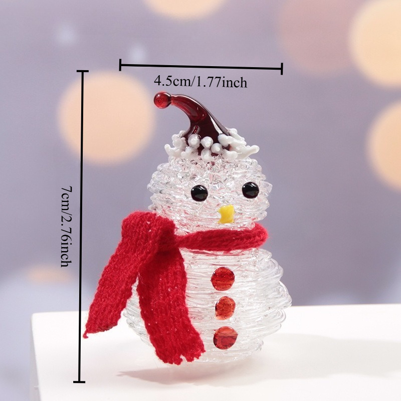 手作りガラスのクリスマスツリー雪だるまフィギュア、クリエイテ - Car Accessories Xmas Gifts のレビューと価格