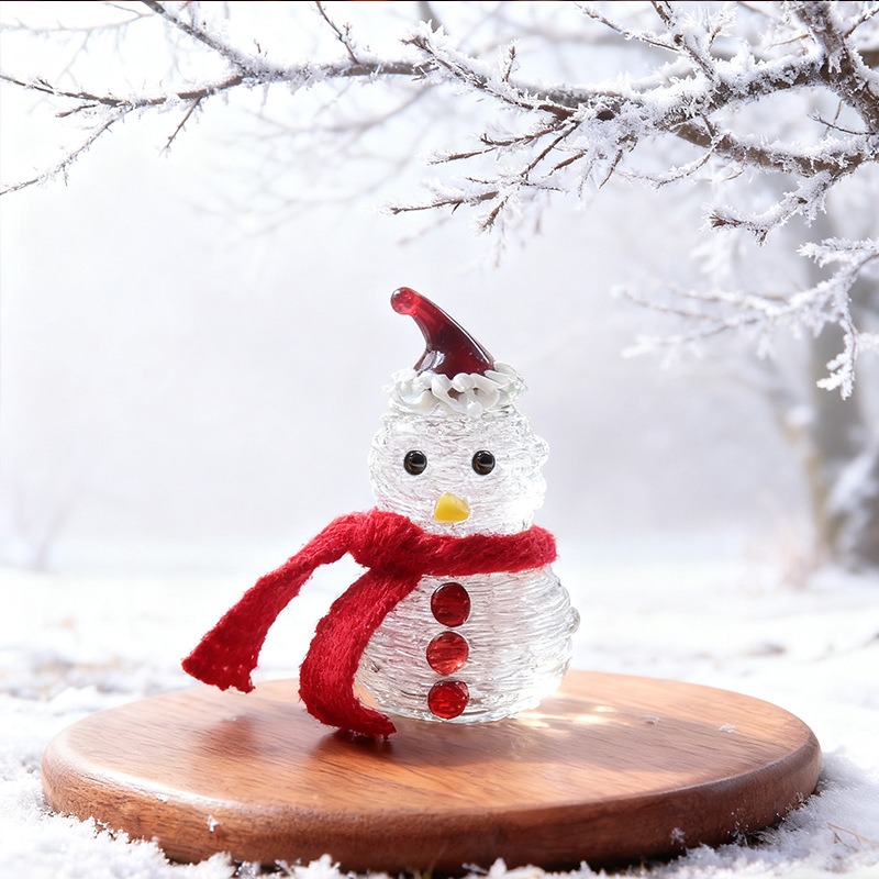 手作りガラスのクリスマスツリー雪だるまフィギュア、クリエイテ - Car Accessories Xmas Gifts のレビューと価格