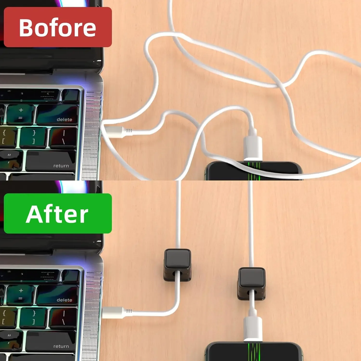 小型ケーブル整理ホルダー。磁石付きで、滑らかな調整が可能。デ - Car Cable Organizer のレビューと価格
