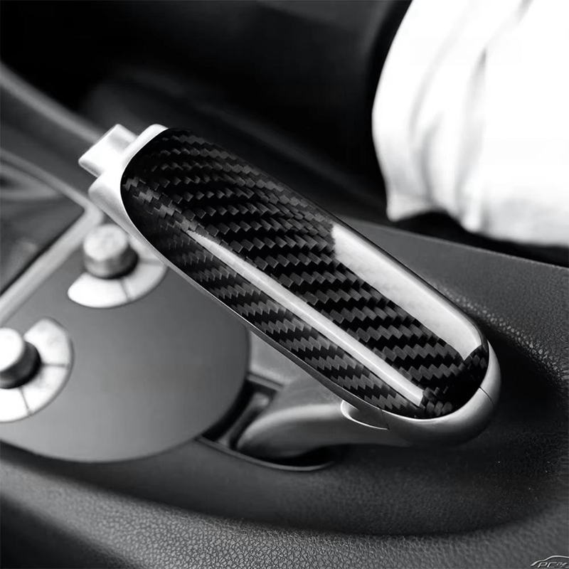 スーパーセール本物のカーボンファイバーカーハンドブレーキグリ - Car Accessories Mercedes のレビューと価格