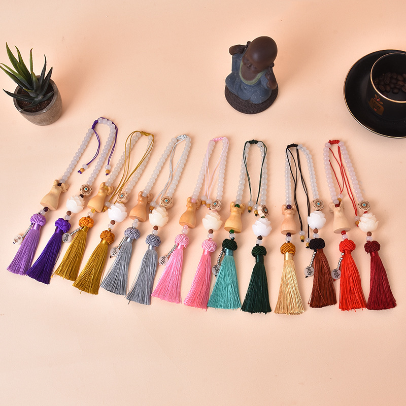 芸術的な彫刻が施された色とりどりの中国風のラッキーウッド,彫 - Car Accessories Xmas Gifts のレビューと価格