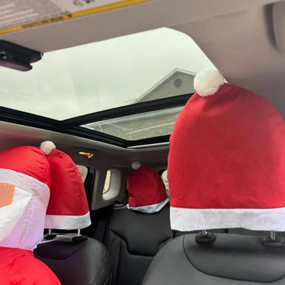 クリスマスカーヘッドレストカバー 赤いサンタ帽子型 クリスマ - Car Accessories Xmas Gifts のレビューと価格