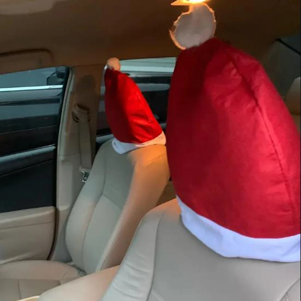 クリスマスカーヘッドレストカバー 赤いサンタ帽子型 クリスマ - Car Accessories Xmas Gifts のレビューと価格
