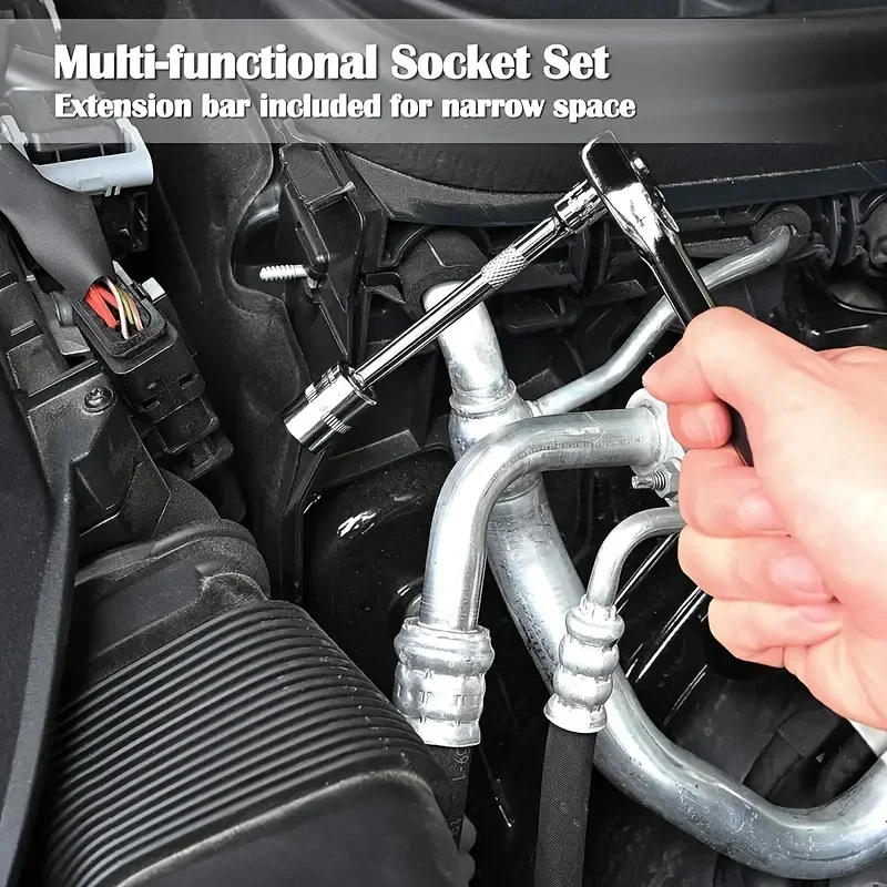46ピース ドライブソケットセット 1/4インチ ラチェット - Car Accessories Workshop のレビューと価格