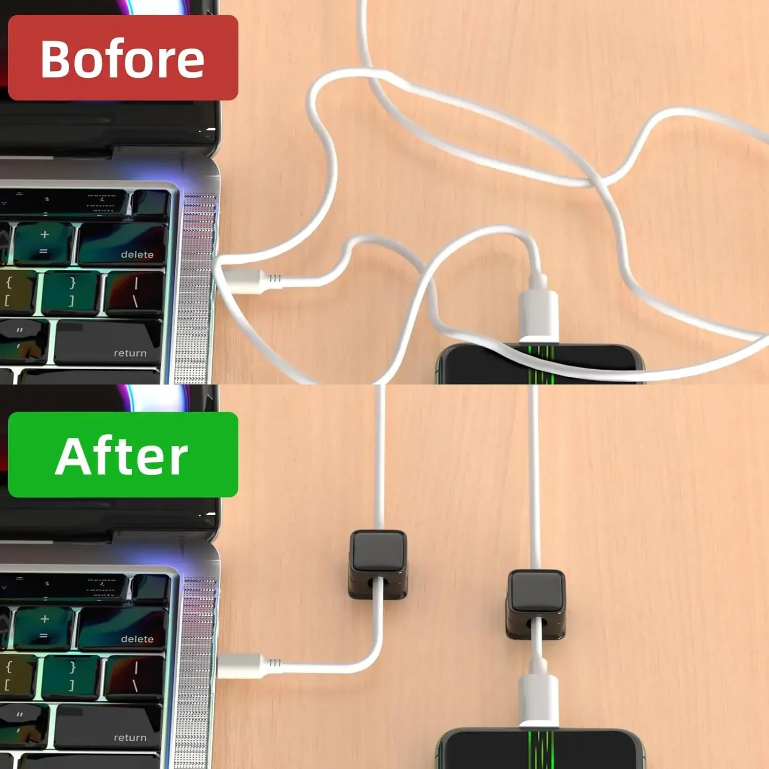 小型ケーブル整理ホルダー。磁石付きで、滑らかな調整が可能。デ - Car Cable Organizer のレビューと価格